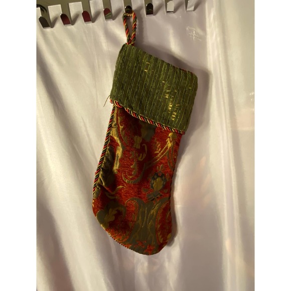 Tapestry Christmas Stocking,price per stocking Regal Red/Gold/Dark Green Scrolls - Picture 4 of 7